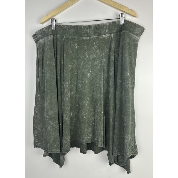 Torrid Handkerchief Mini Skirt Super Soft Washed Olive Plus Size 3 3X Grunge - Picture 2 of 11